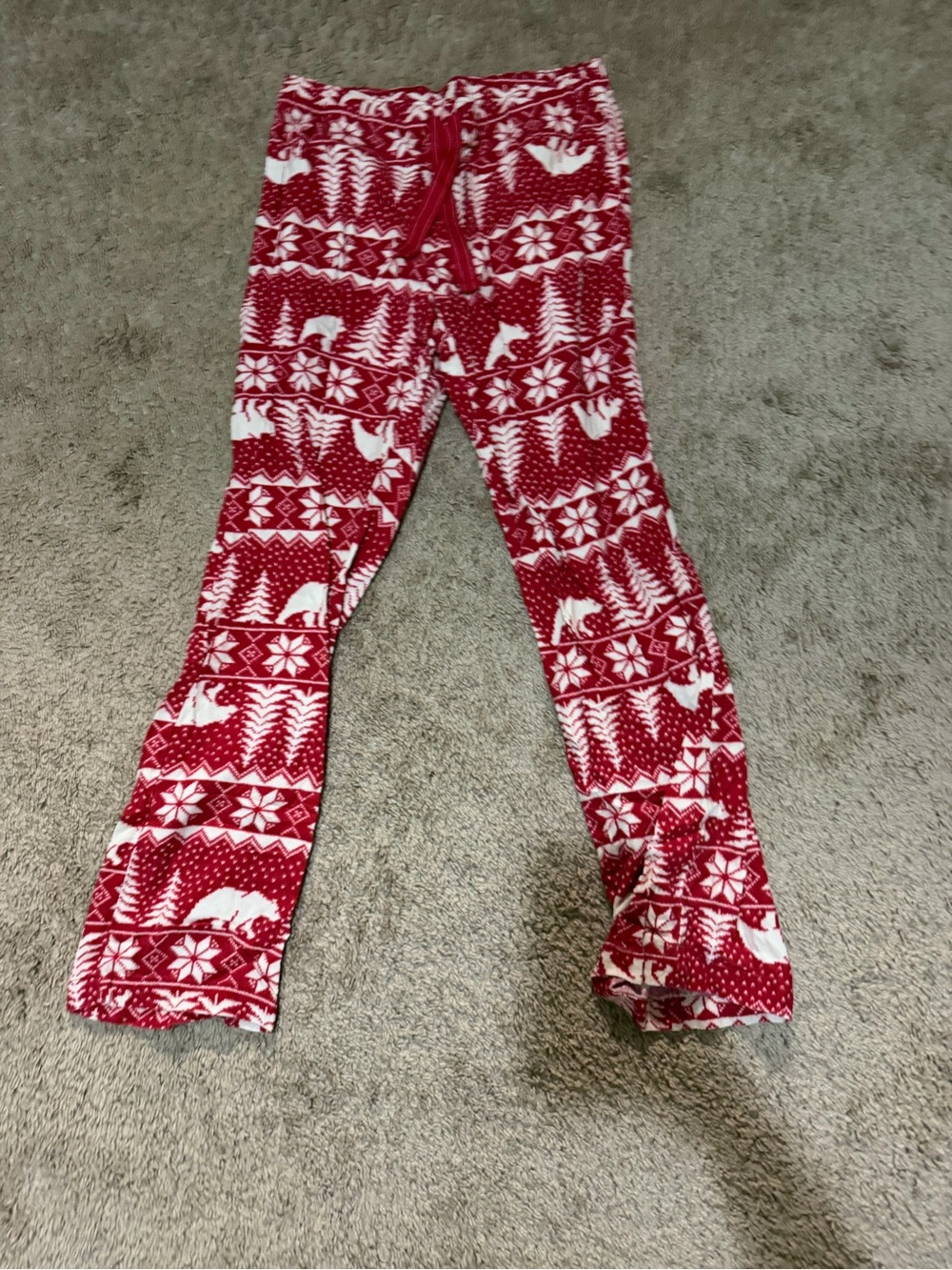 Women’s Red Fair Isle Polar Bear Holiday Pajama Pants